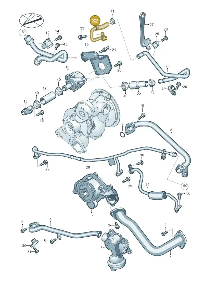 06M145920D — Audi A6 2.0 (2018-) diagram 849121980, position 32