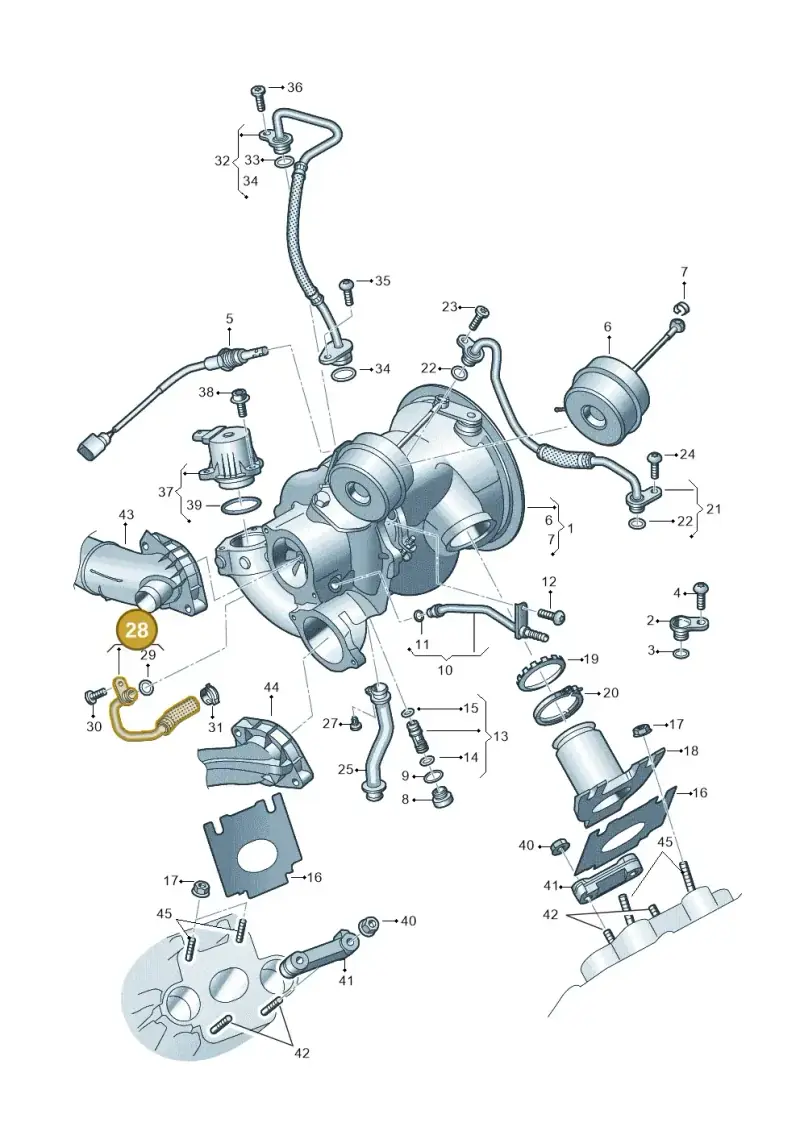 06M145920D — Audi A6 2.0 (2018-) diagram 849145250, position 28