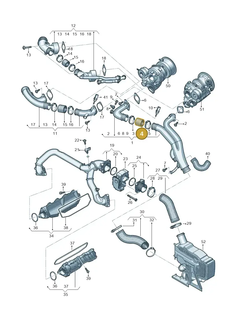 06M145995 — Audi A6 2.0 (2018-) diagram 435145047, position 4