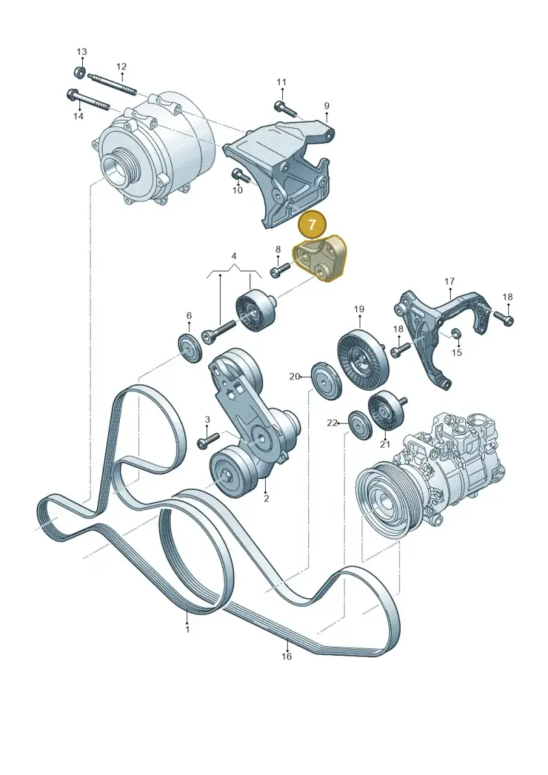 06M903417F — Audi A5 Limo 2.0 (2024-) diagram 838903550, position 7