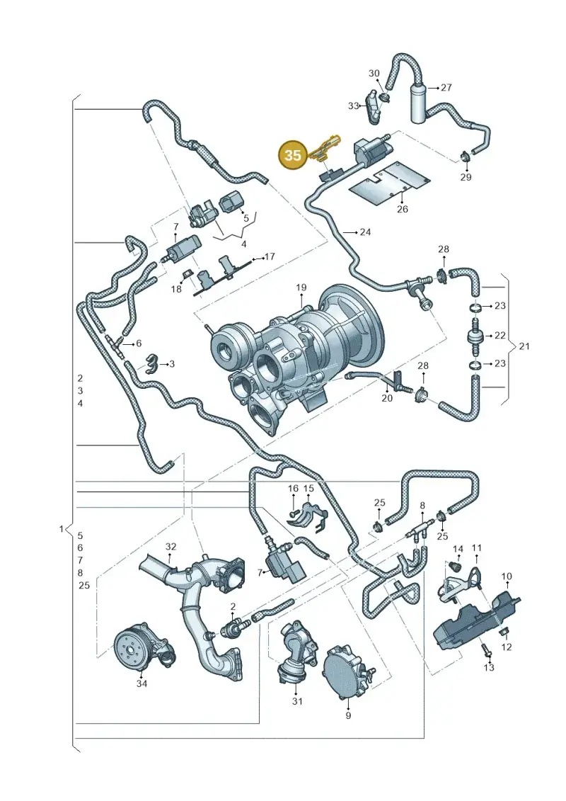 06M906094 — Audi Q8 Quattro 3,0 (2018-) diagram 439133200, position 35