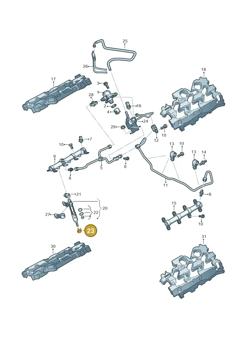 06M906189A — Audi A6 2.0 (2018-) diagram 849133540, position 23