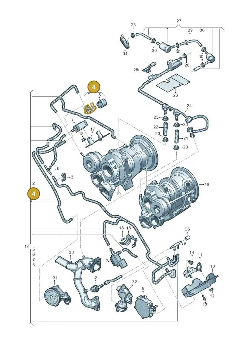 06M906609A — Audi RS4 Avant (2017-) diagram 847133052, position 4