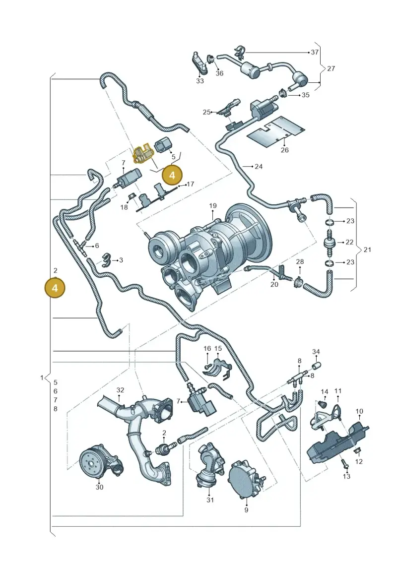06M906609A — Audi A6 2.0 (2018-) diagram 897133520, position 4