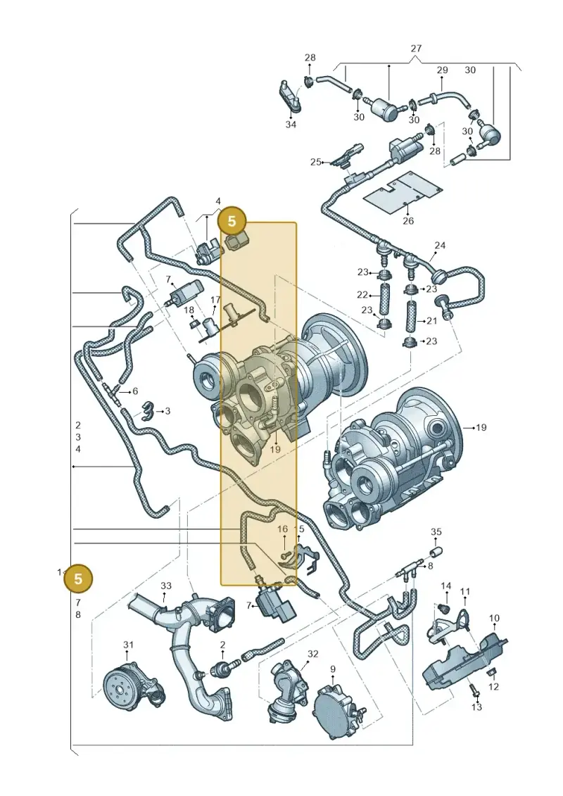 06M906629 — Audi RS4 Avant (2017-) diagram 847133052, position 5