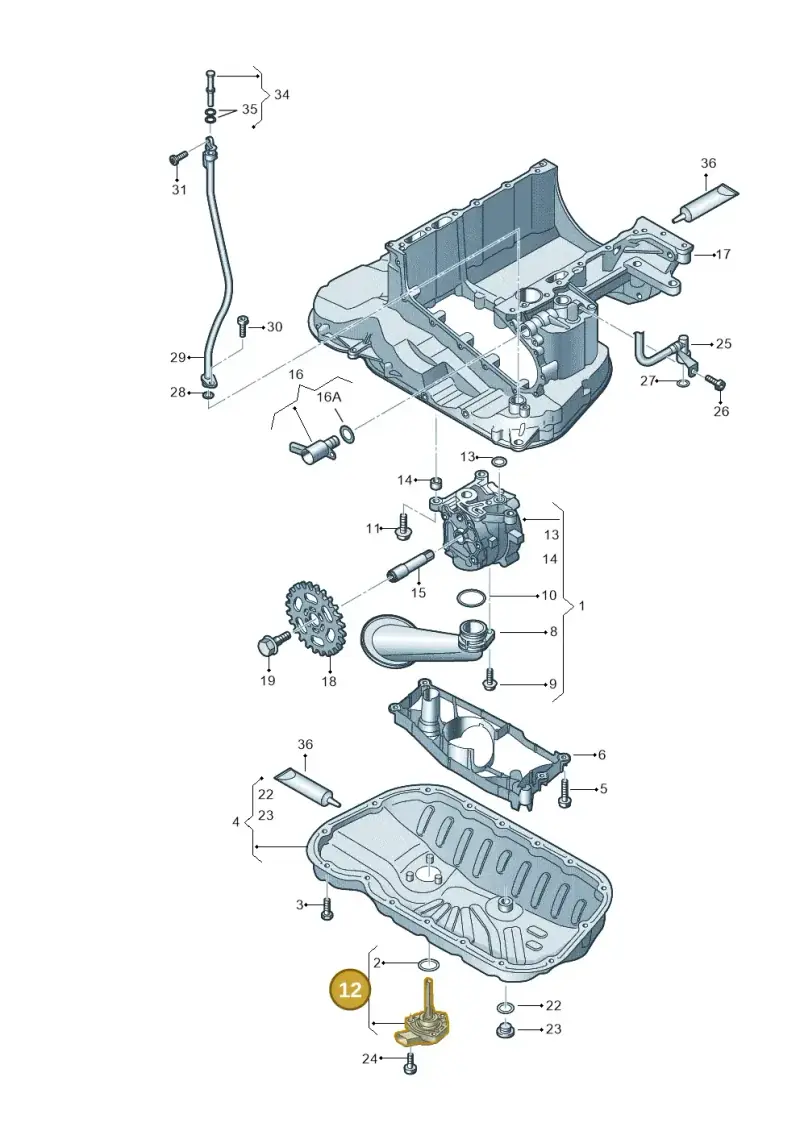 06M907637B — Audi Q7 qu. 3.0 TDI (2015-2019) diagram 788115510, position 12