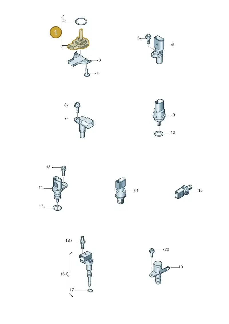 06M907637B — Audi A4 2.0 (2015-2019) diagram 849919500, position 1