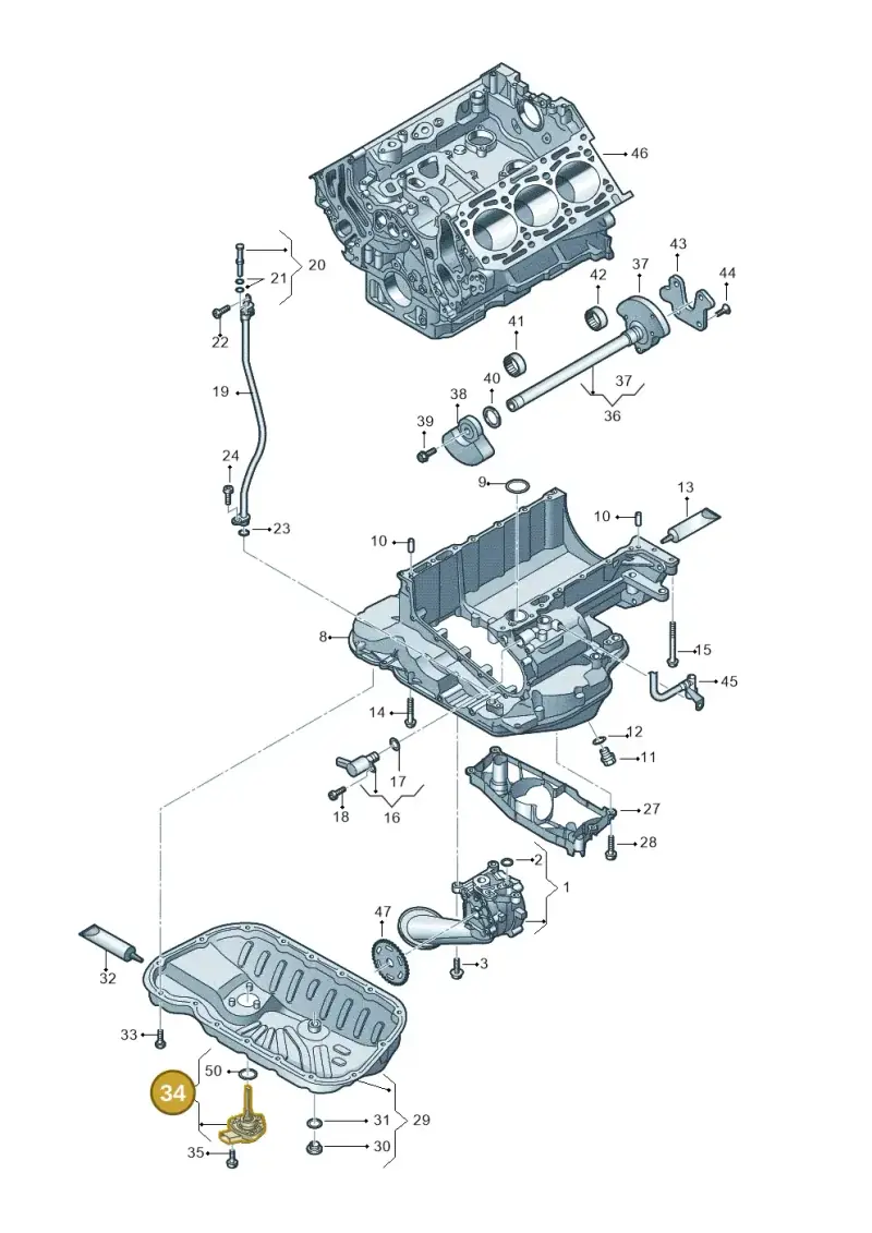 06M907637B — Audi Q8 Quattro 3,0 (2018-) diagram 897115052, position 34