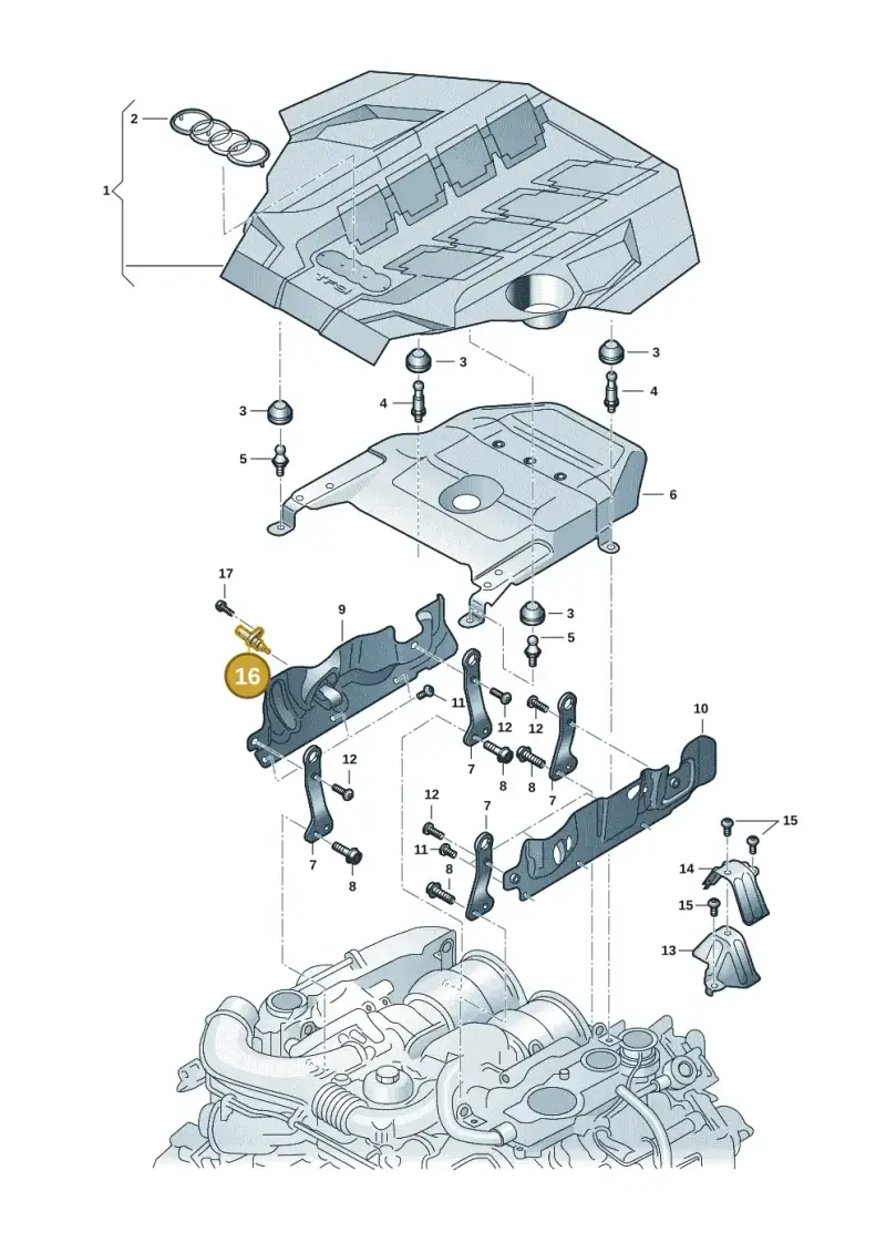 06M919501 — Audi RS6 Avant (2019-) diagram 838103049, position 16