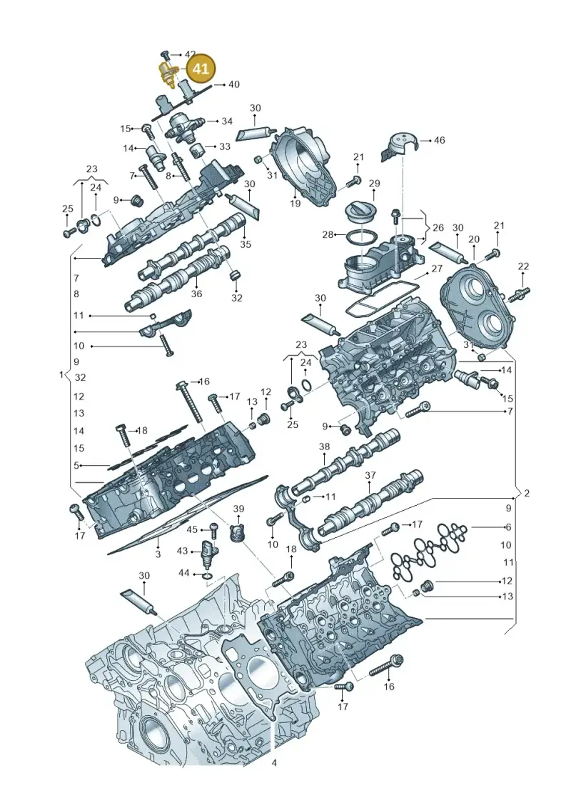 06M919501 — Audi A6 2.0 (2018-) diagram 847103330, position 41