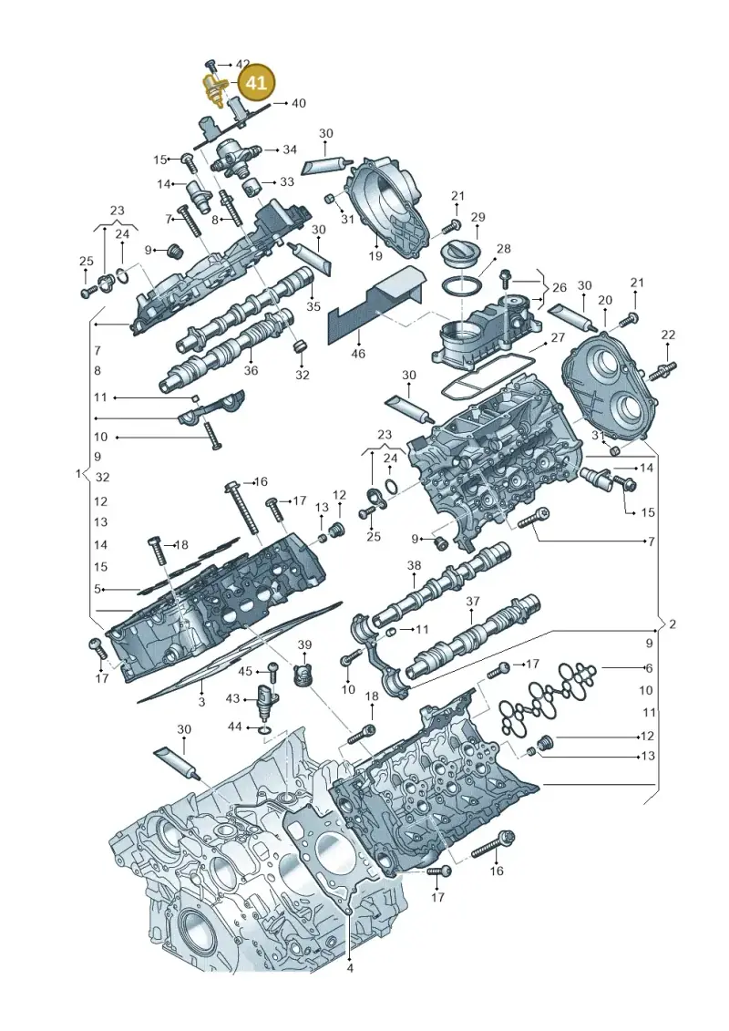 06M919501 — Audi A6 2.0 (2018-) diagram 849103330, position 41