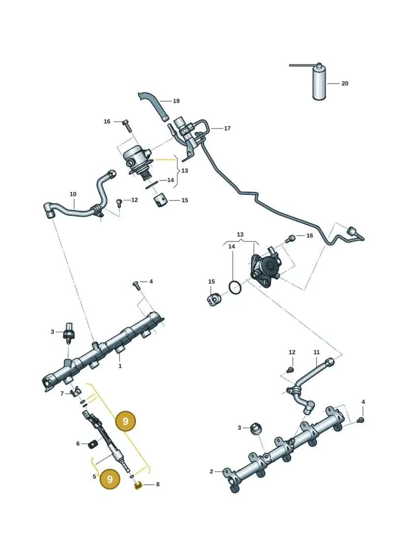 06M998907 — Audi RS6 Avant (2019-) diagram 537133088, position 9