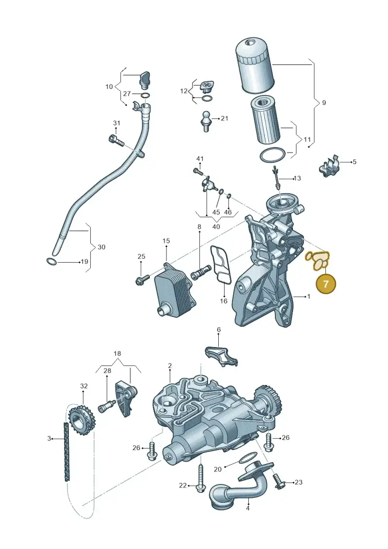 06N115441 — Audi A5 Sportback (2016-2020) diagram 850115050, position 7