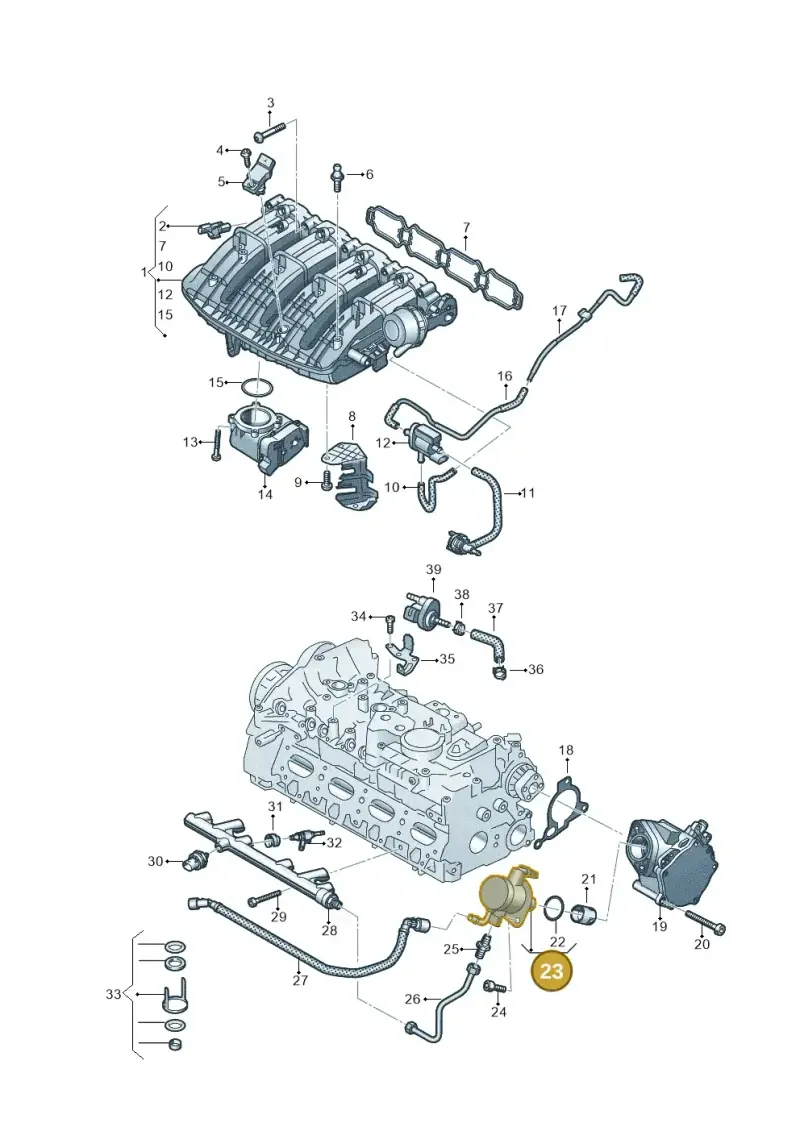 06N127025E — Audi A3 Sportback (2019-2021) diagram 596133602, position 23
