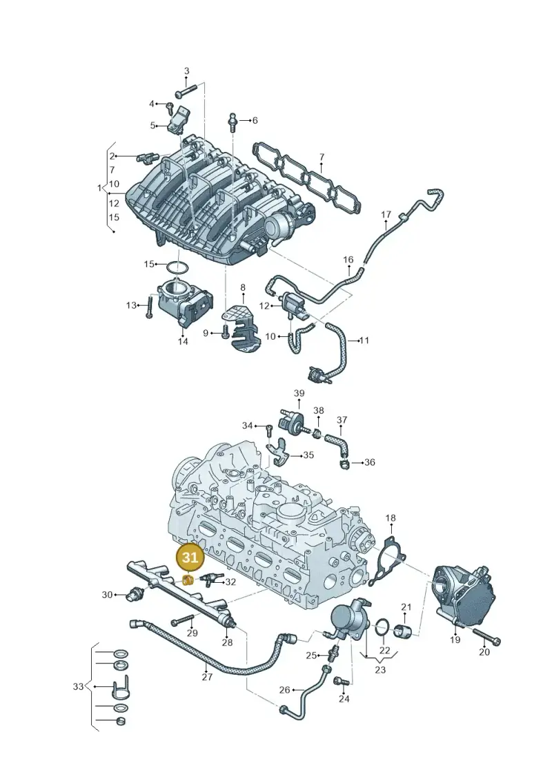 06N133036 — Audi A3 Sportback (2019-2021) diagram 596133602, position 31