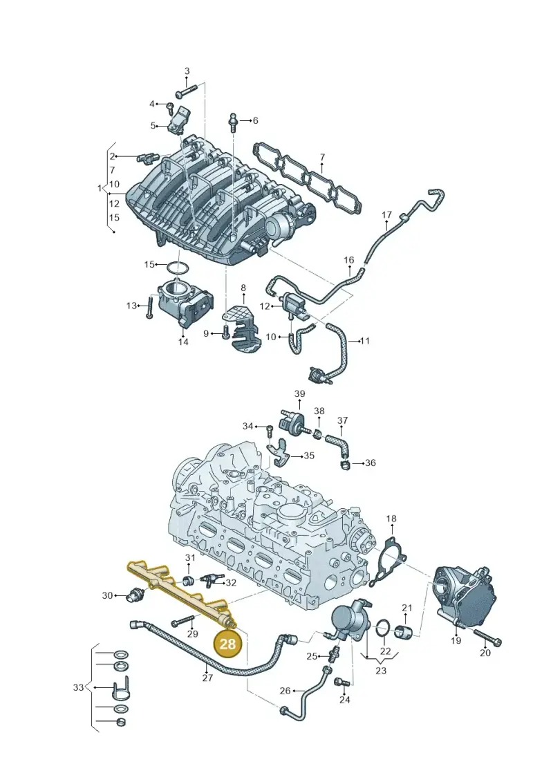 06N133317A — Audi A3 Sportback (2019-2021) diagram 596133602, position 28
