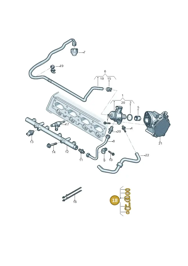 06N906907 — Audi Q3 2.0 (2019-) diagram 833133620, position 18