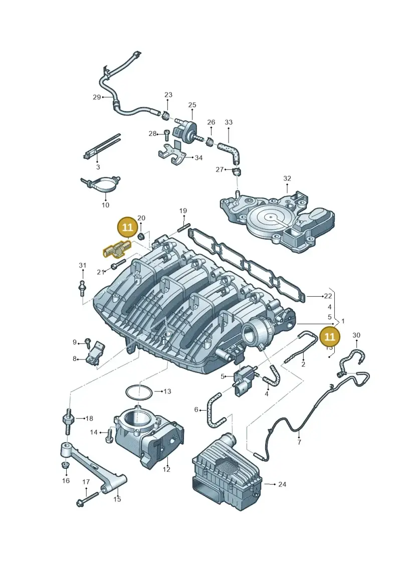 06N907386 — Audi Q3 quattro (2018-2019) diagram 796133100, position 11