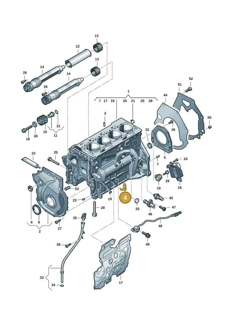 06Q103154A — Audi A3 Sportback (2019-2021) diagram 596103019, position 4