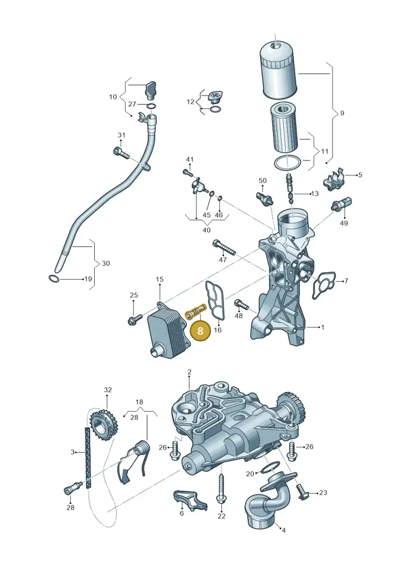 06Q103208 — Audi Q8 Quattro 3,0 (2018-) diagram 849115015, position 8