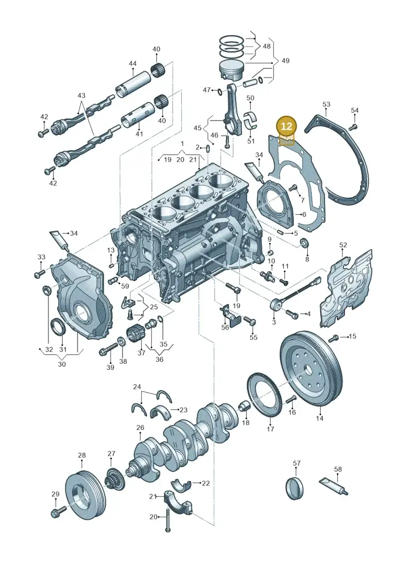 06Q103551 — Audi A3 Sportback (2019-2021) diagram 596103014, position 12