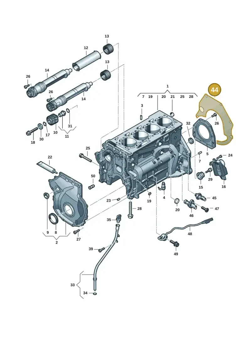 06Q103551 — Audi A3 Sportback (2019-2021) diagram 848103121, position 44