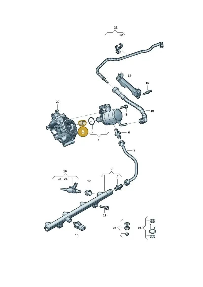 06Q109311B — Audi A3 Sportback (2019-2021) diagram 596133584, position 5