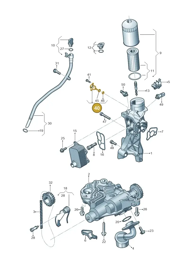 06Q115243 — Audi Q8 Quattro 3,0 (2018-) diagram 849115015, position 40
