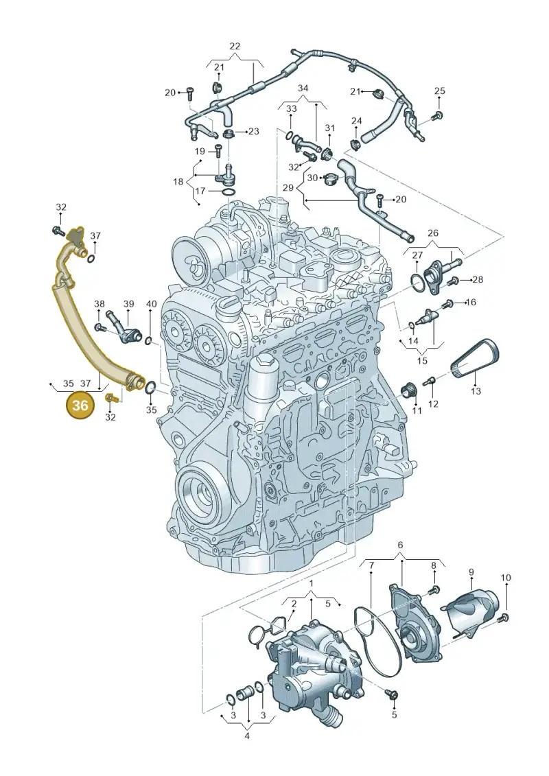 06Q121497F — Audi A3 Sportback (2019-2021) diagram 596121145, position 36
