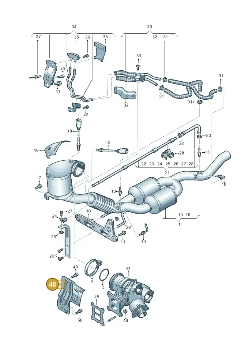 06Q129597F — Audi A3 Sportback (2019-2021) diagram 596253350, position 48