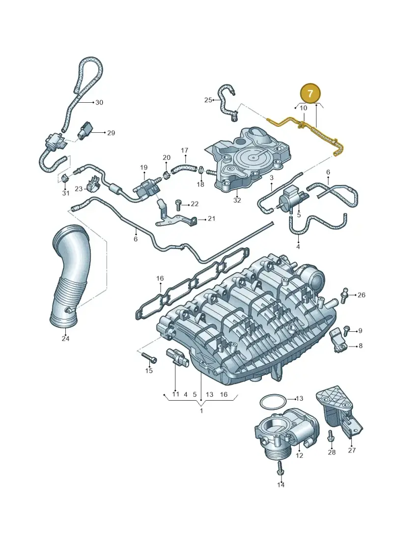 06Q133241A — Audi A6 2.0 (2018-) diagram 435133004, position 7