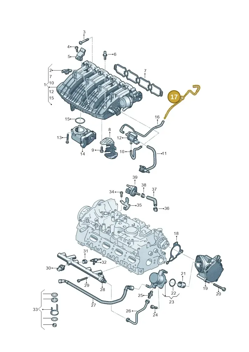 06Q133241A — Audi A3 Sportback (2019-2021) diagram 596133602, position 17