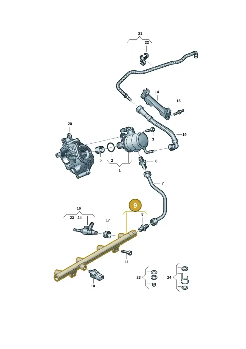 06Q133317B — Audi A3 Sportback (2019-2021) diagram 596133584, position 9