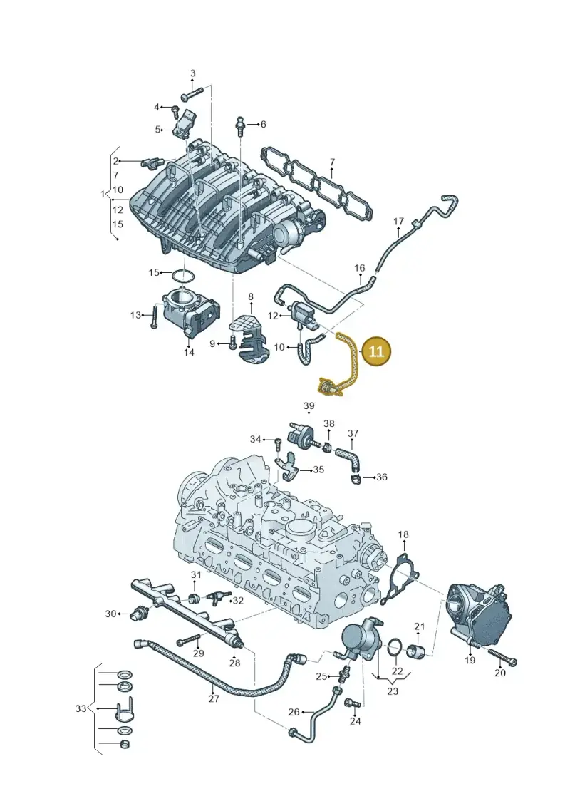 06Q133583 — Audi A3 Sportback (2019-2021) diagram 596133602, position 11