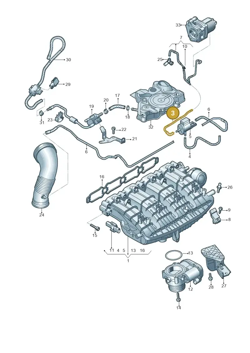 06Q133773A — Audi A6 2.0 (2018-) diagram 896133010, position 3