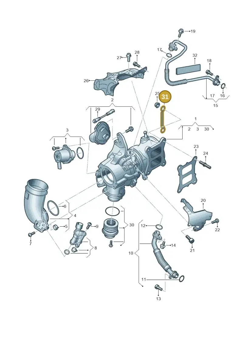 06Q145039B — Audi Q8 Quattro 3,0 (2018-) diagram 849145425, position 31