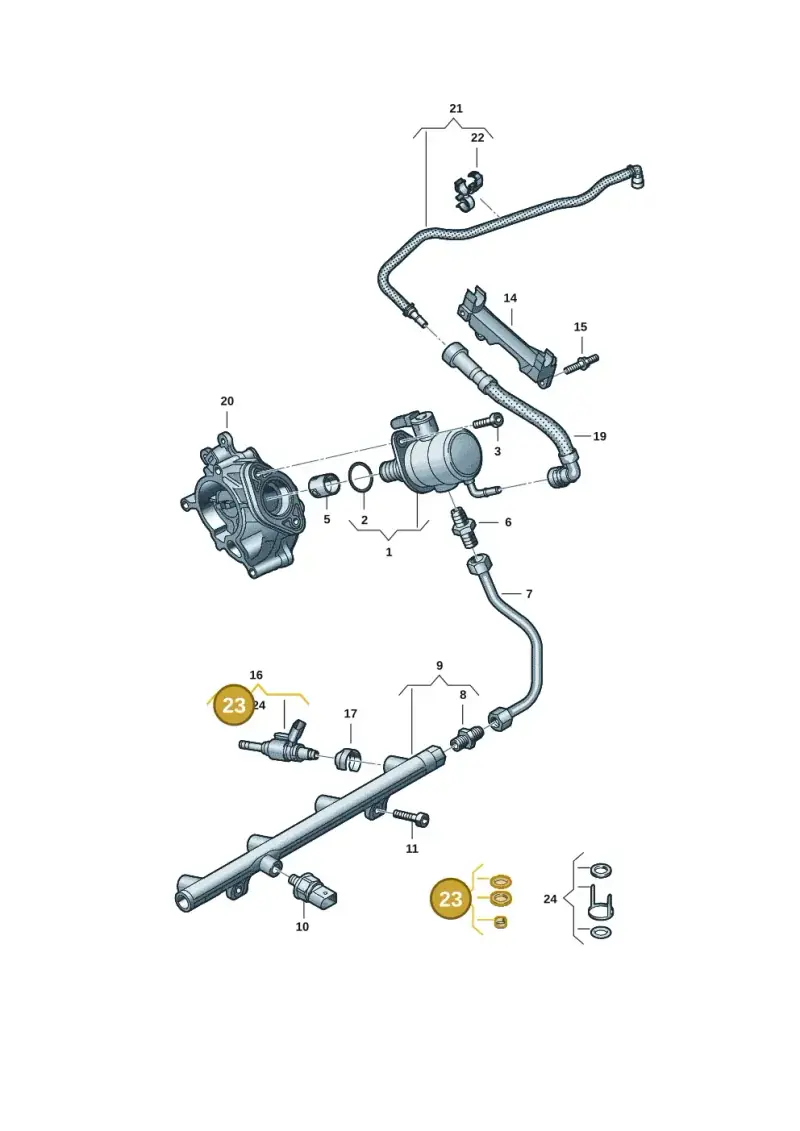 06Q906907 — Audi A3 Sportback (2019-2021) diagram 596133584, position 23