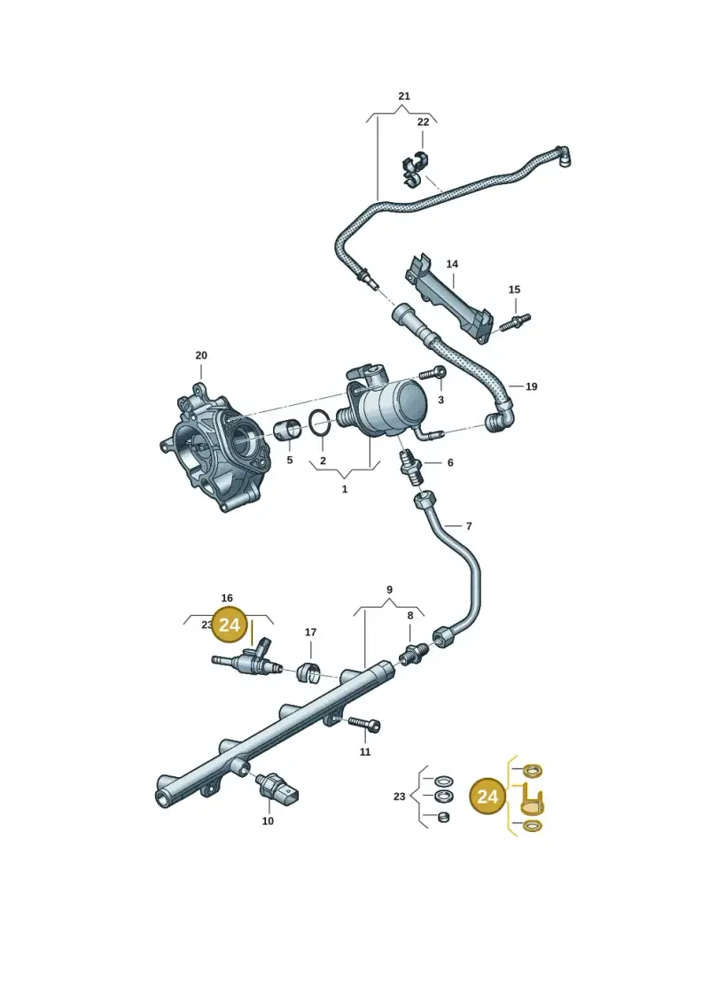 06Q906907A — Audi A3 Sportback (2019-2021) diagram 596133584, position 24