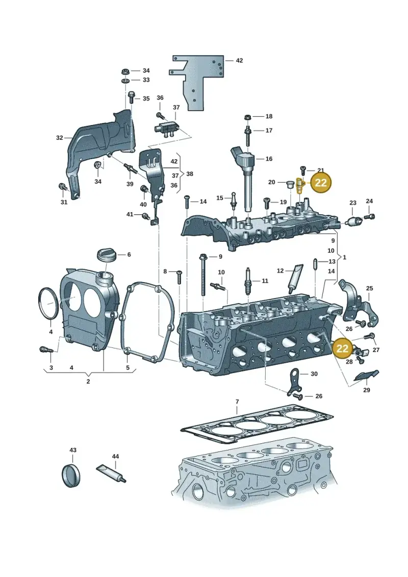 06Q907601 — Audi A3 Sportback (2019-2021) diagram 596103034, position 22
