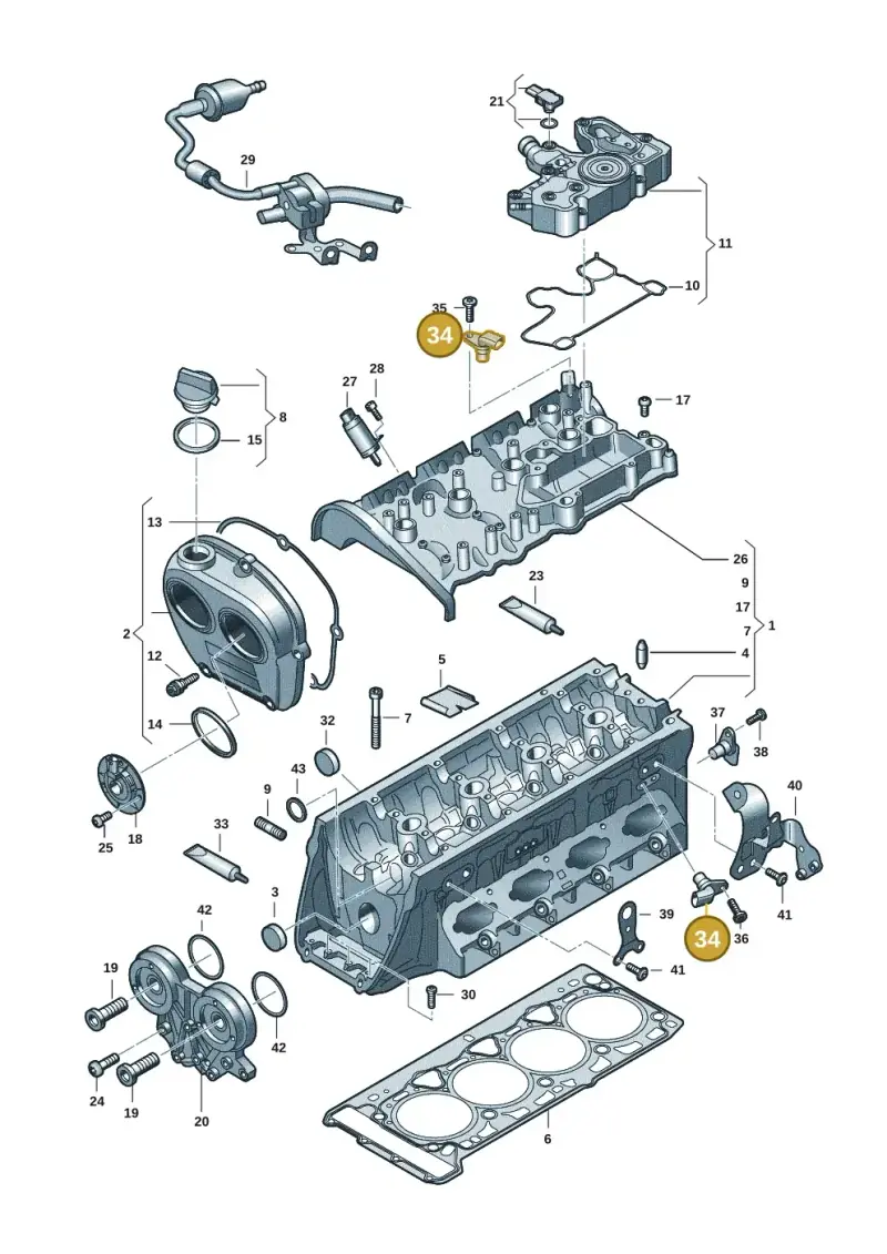 06Q907601 — Audi A3 Sportback (2019-2021) diagram 849103035, position 34