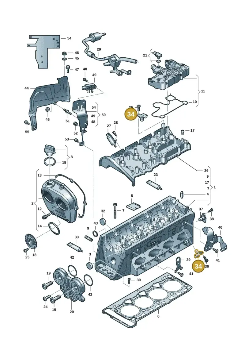 06Q907601 — Audi Q3 quattro (2018-2019) diagram 849103036, position 34