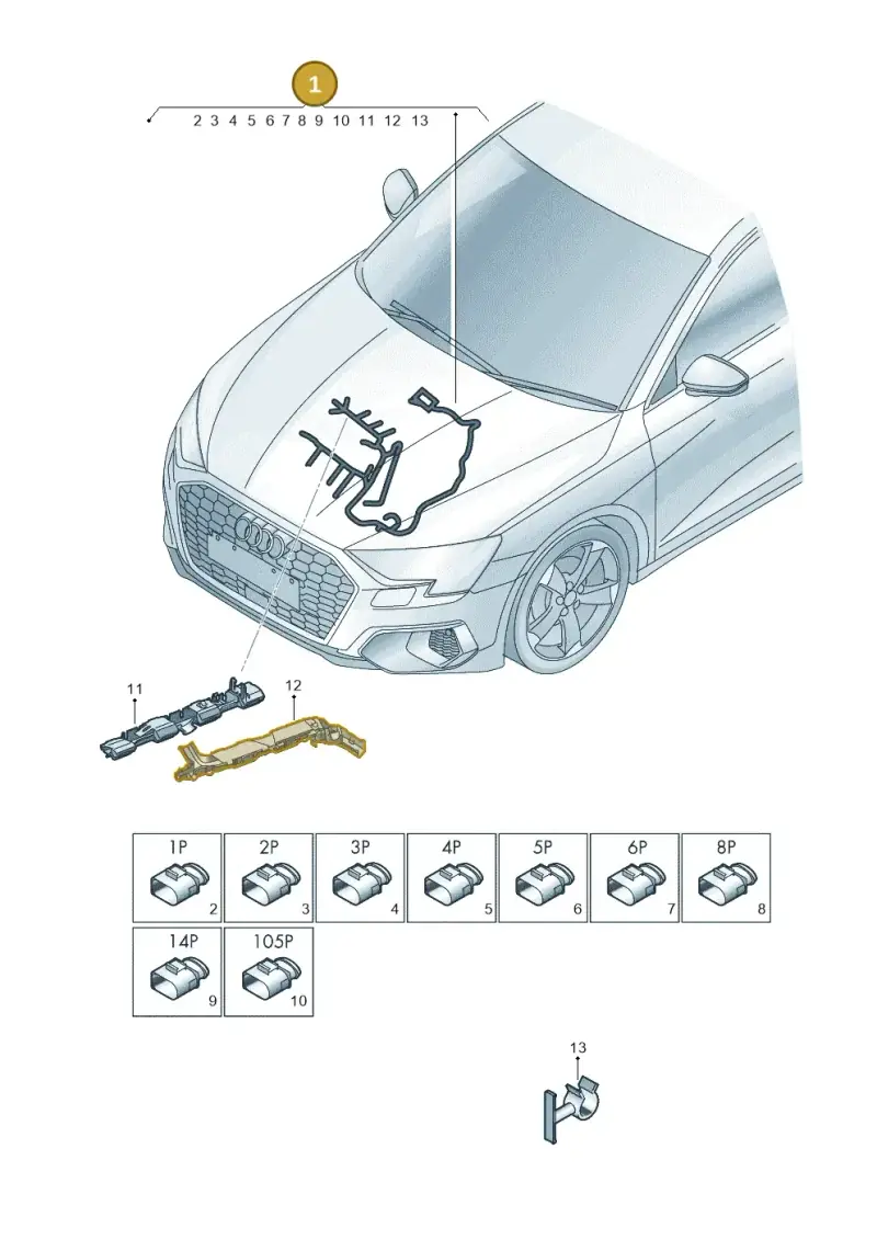 06Q972610E — Audi A3 Sportback (2019-2021) diagram 596971260, position 1