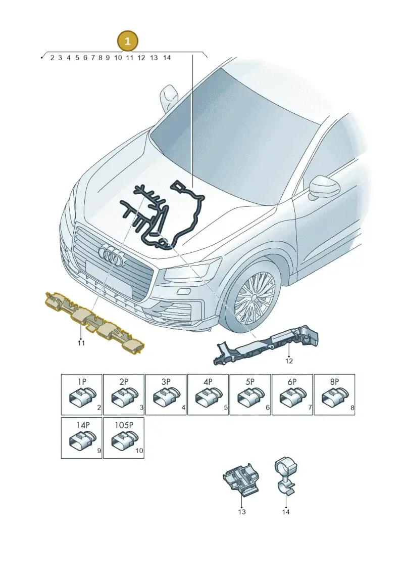 06Q972610E — Audi Q2 2.0 TDI (2016-2018) diagram 803971450, position 1