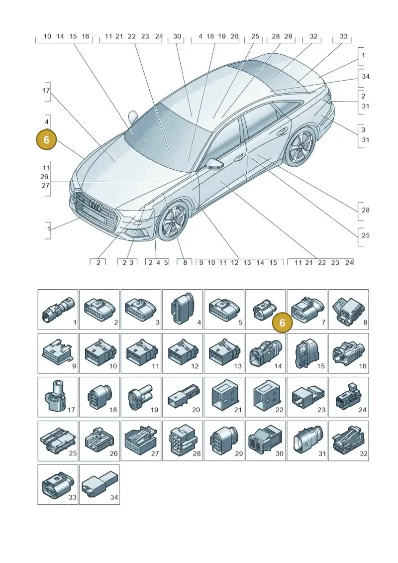 071973751 — Audi A6 2.0 (2018-) diagram 430971820, position 6