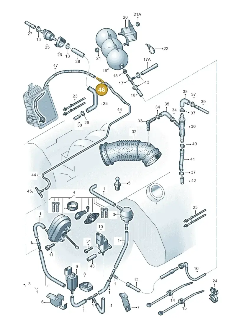073133382 — Audi A4/S4 Cabrio./qu. 07> (2006-) diagram 249133840, position 46