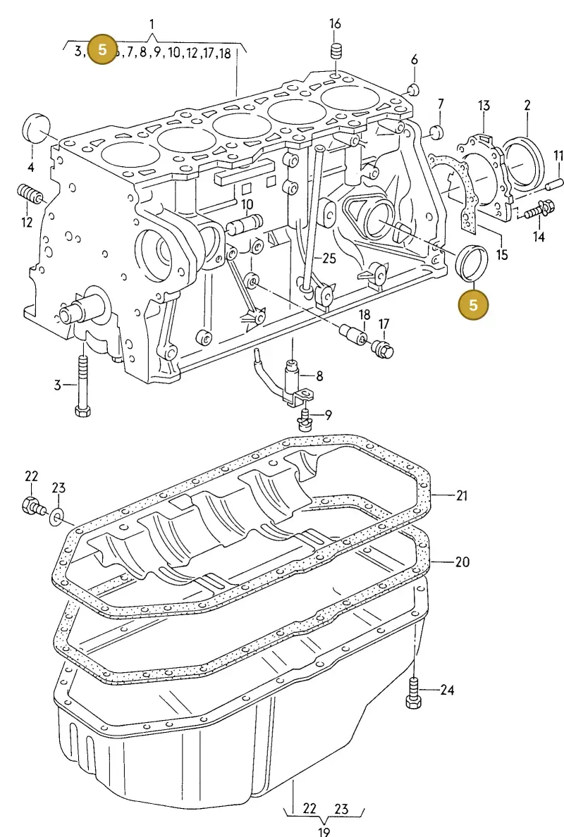 074103113A — Audi 100/Wagon (1989-1990) diagram 112004000, position 5