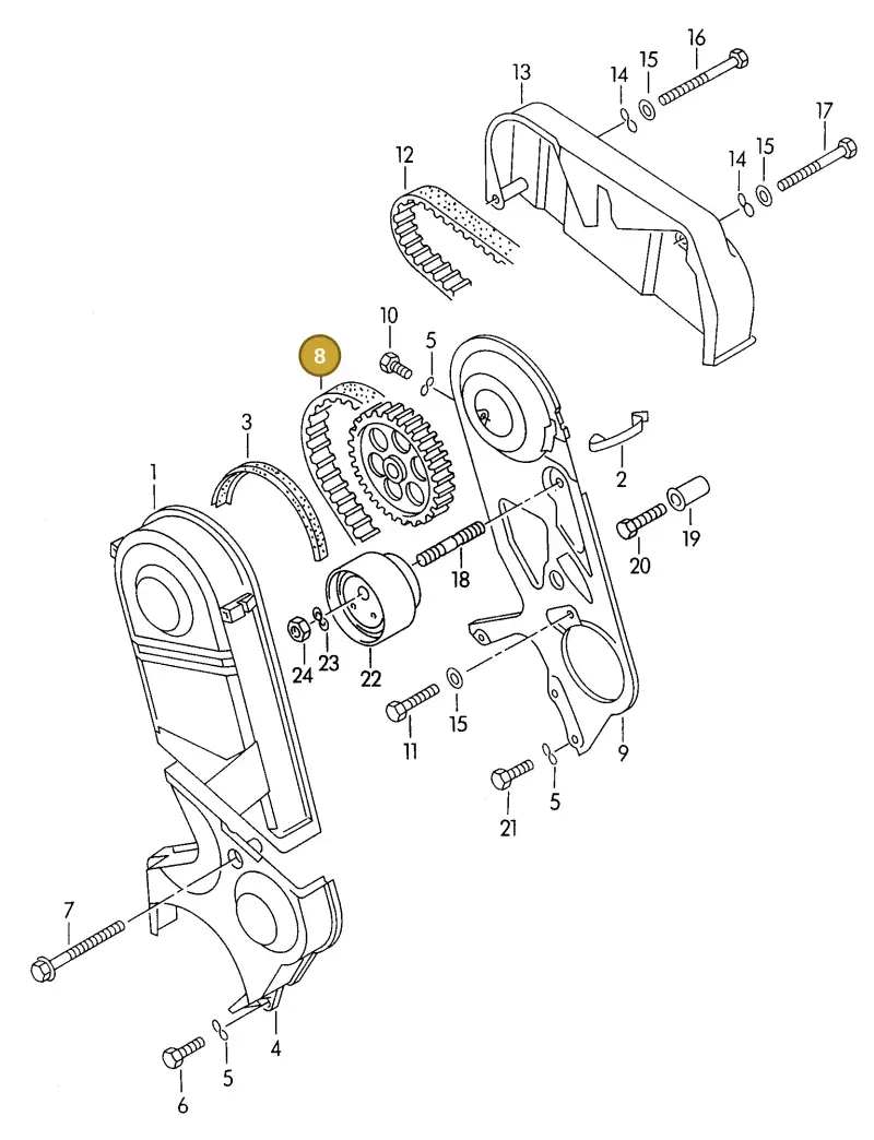 074109119R — Audi A6/S6/Wg.qu.F>4A (1996-1997) diagram 118109750, position 8