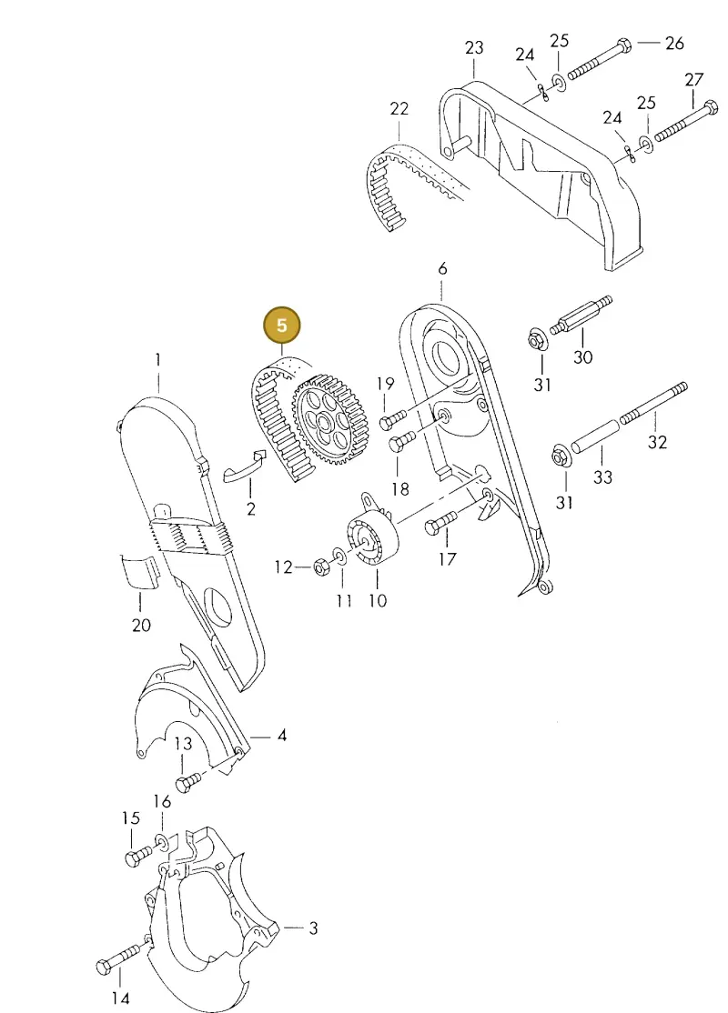 074109119R — Audi A6/Wagon F >4A-W (1996-1997) diagram 176109700, position 5
