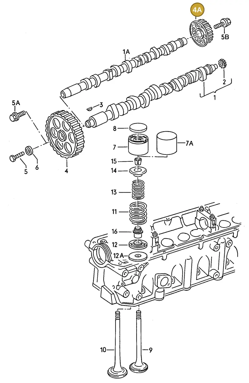 074130111H — Audi 100/Wagon (1989-1990) diagram 079013050, position 4A
