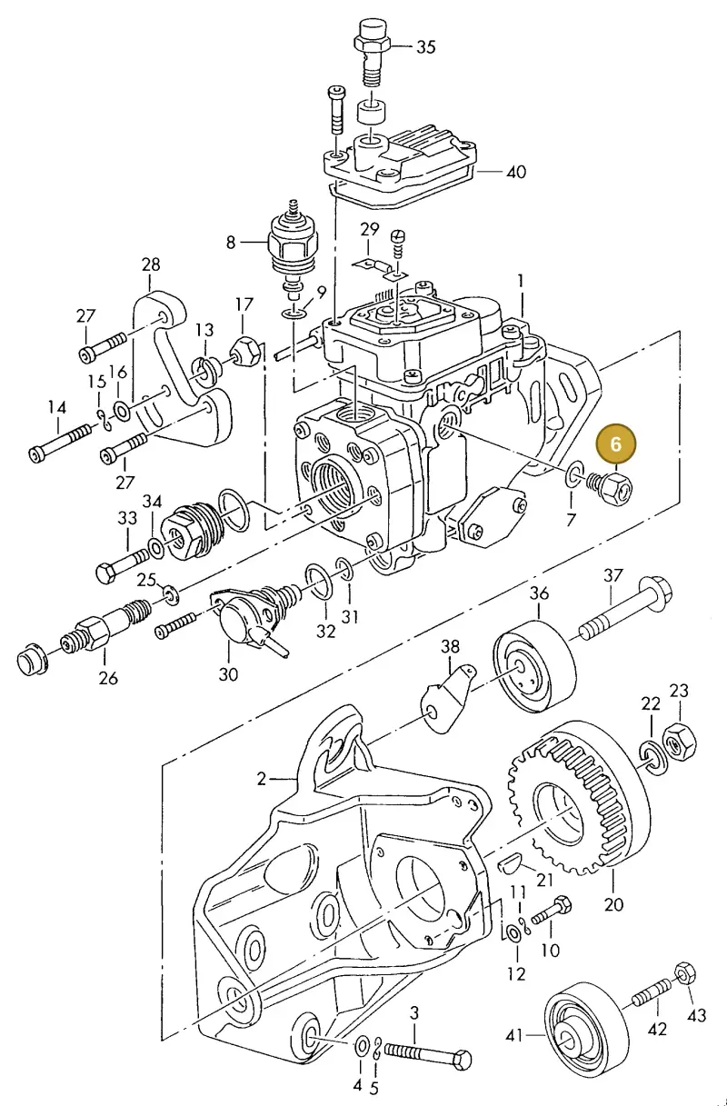 074130349 — Audi A6/S6/Wg.qu.F>4A (1996-1997) diagram 118130400, position 6